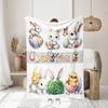 1PC Happy Easter Celebration Pattern Flannel Blanket,Soft,Skin-Friendly,Warm,Machine Washable,Suit for Sofa, Bed, Office,Camping