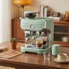 15 Bar Coffee Machine, with Adjustable Grind, Steamer and Accessories - Light Green
