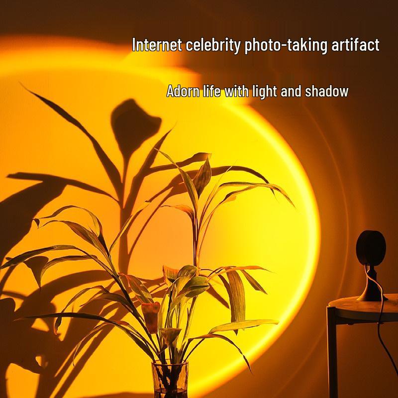 Lámpara de Proyección de Atardecer RGB - Iluminación Ambiental de Fondo para Sesiones de Fotos