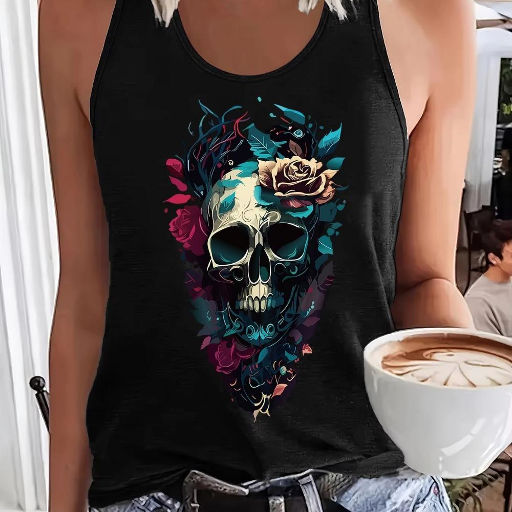 Printed Summer Women's Loose and Personalized Dream Catcher Mesh Printed Vest Top T-shirt Comfortable Sleeveless