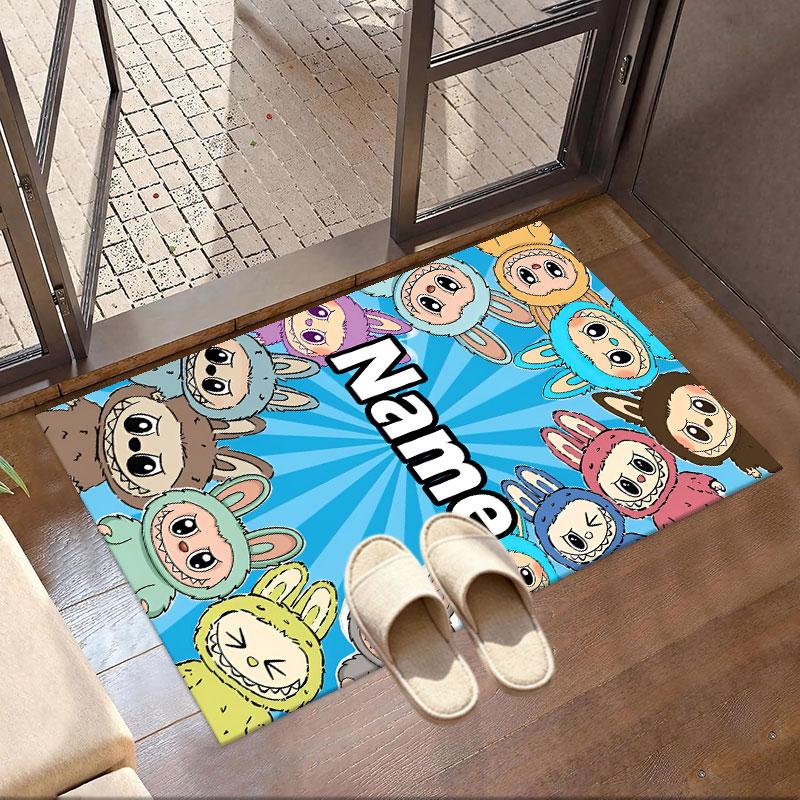 Custom Name Personalized Labubu Print Carpet, Versatile Home Decor Rug, for Playroom, Apartment, Balcony, Entryway, Hallway Gift