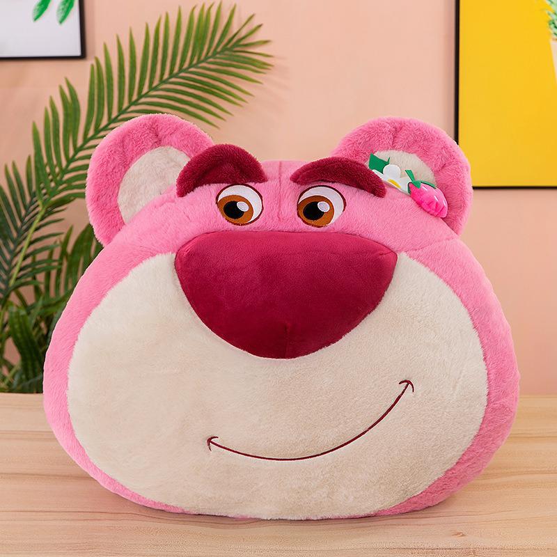 Large Plush Strawberry Bear Hug Backrest Pillow Toy