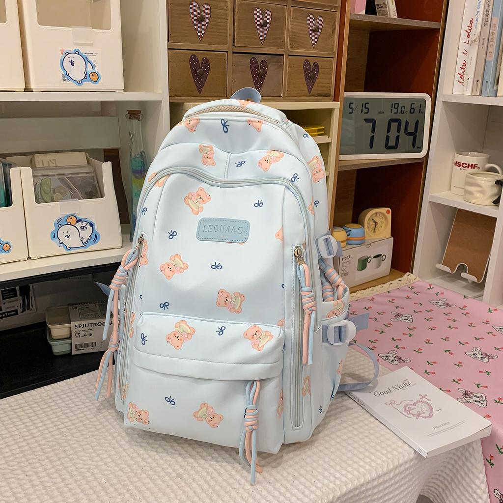 Schoolbag Casual backpack School bag Korean version of simple travel backpack ins Fengsen college style printing large-capacity backpack