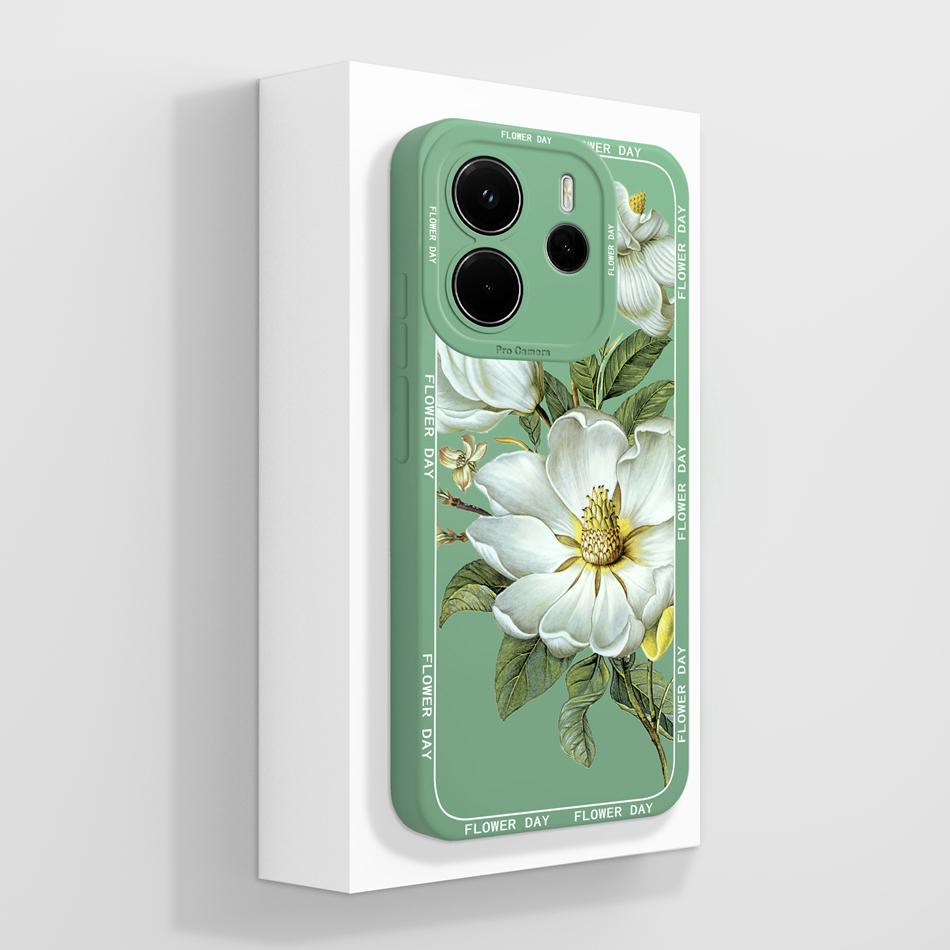 Per Custodia Telefono Redmi Note 14 4G Versione Europa Farfalla Funda Cover Posteriore Morbida in Silicone Liquido Per Protezioni Telefono Redmi Note14