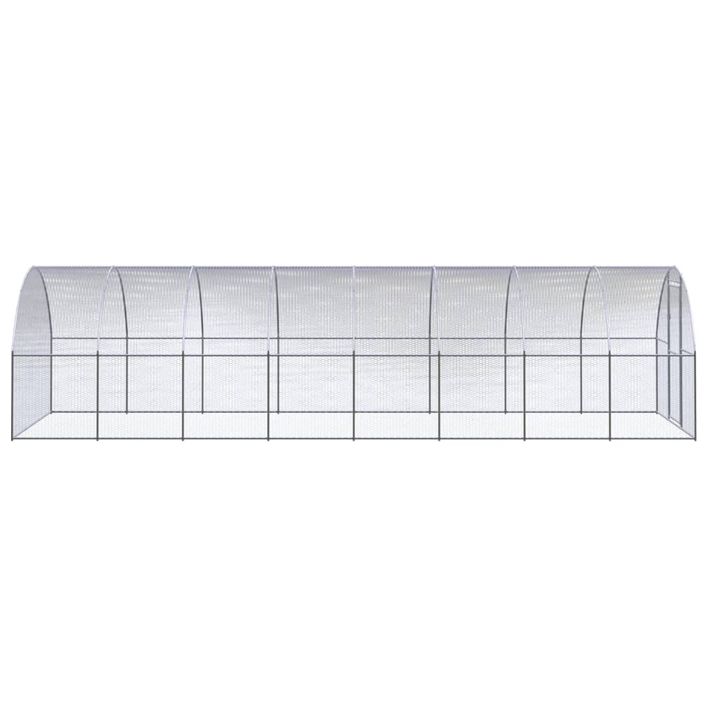 Vidaxl Outdoor Chicken Coop, 3X8X2 M, Galvanized Steel
