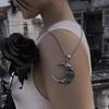 European-American Cross Moon Necklace: Hip Hop Street Style Punk Pendant for Women & Couples