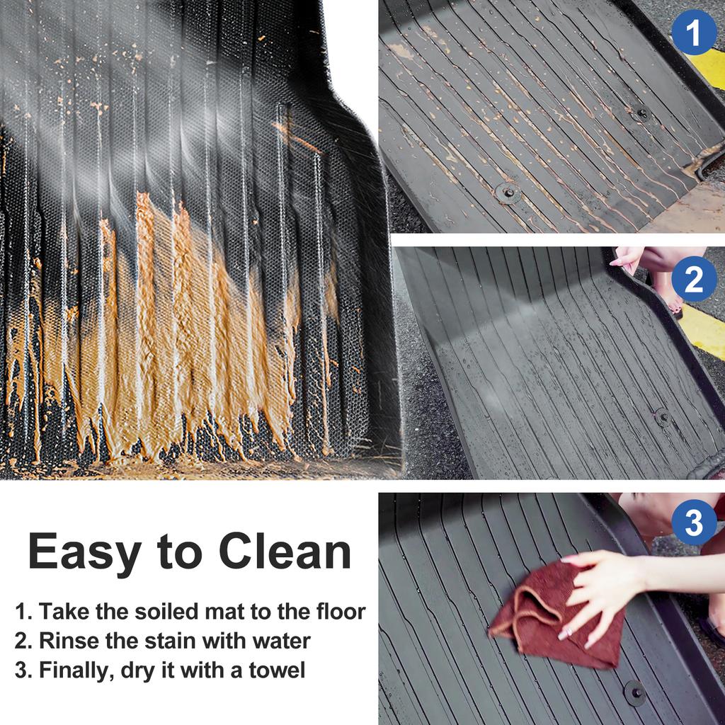 For Polestar 4 2023 2024 Car Floor Mats Cargo Liner Trunk Pad TPE 3D Foot Mat Waterproof All Weather BLACK