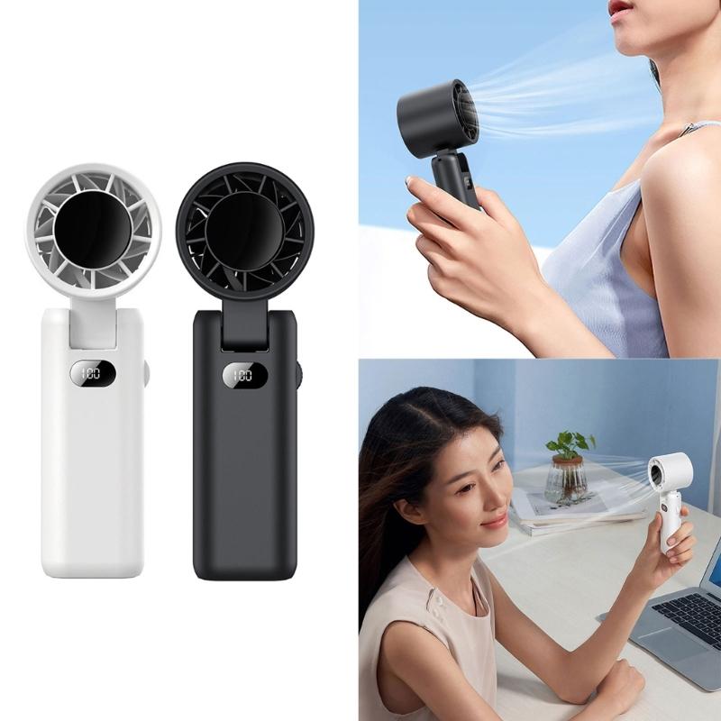 Portable Foldable Desk Fan USB Rechargeable Cordless Fan With Adjustable 5 Speed For Home Office Travel Bedroom