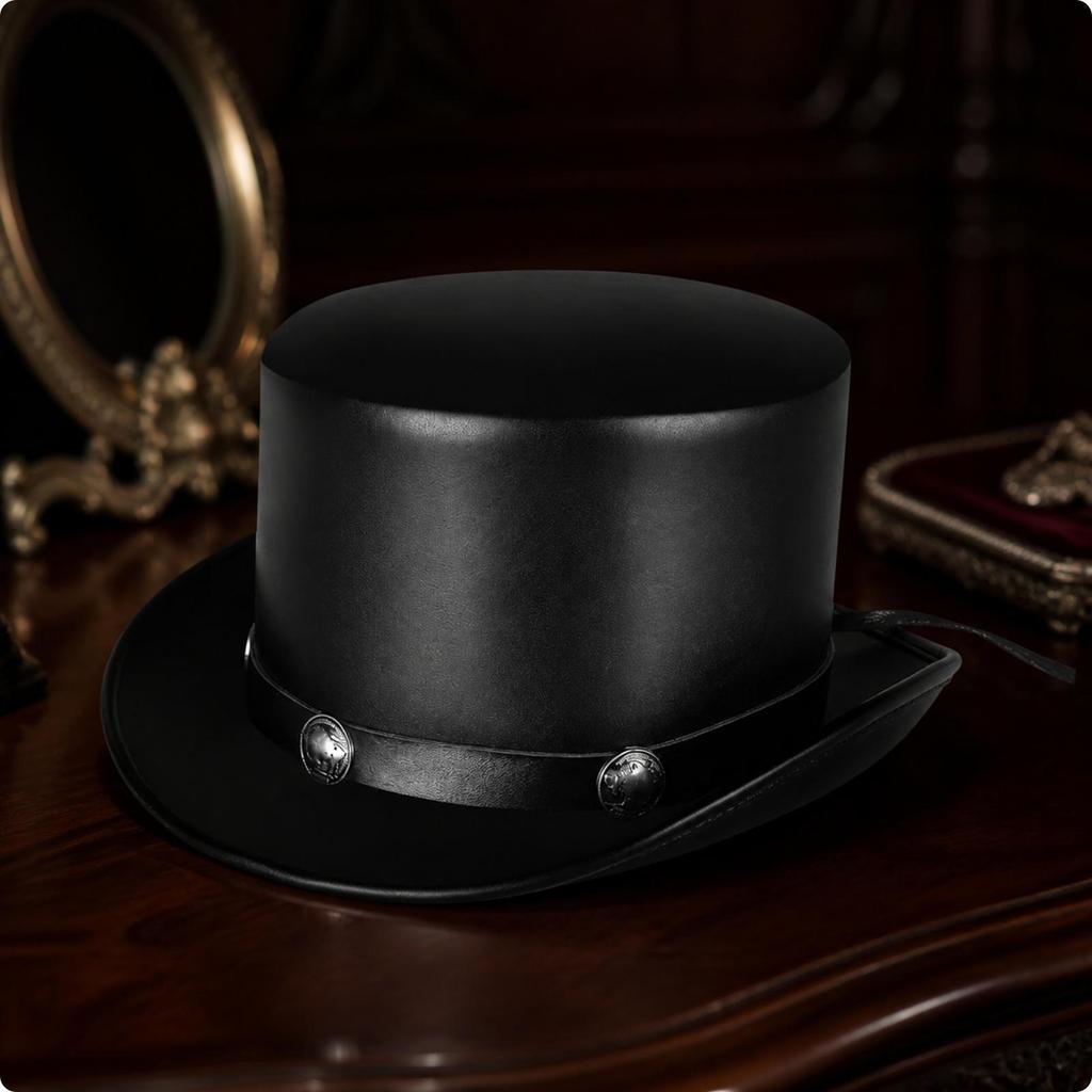 Gotischer Zylinder mit Hutband | Formell, Steampunk-Hut, Bequem, für