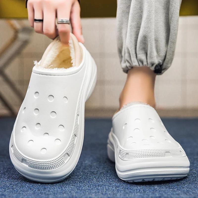 Fashion Men's Slippers Mans Cotton Slipper Casual New Shoes Winter Indoor Outdoor Water Proof Mainly Push Soft Comfortable Lightweight