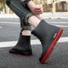 Mode Veelzijdige Casual Korte Schacht Waterdichte Schoenen Heren Dames Gevoerd Met Fleece Warmte Anti-slip Slijtvast Buiten Regenlaarzen