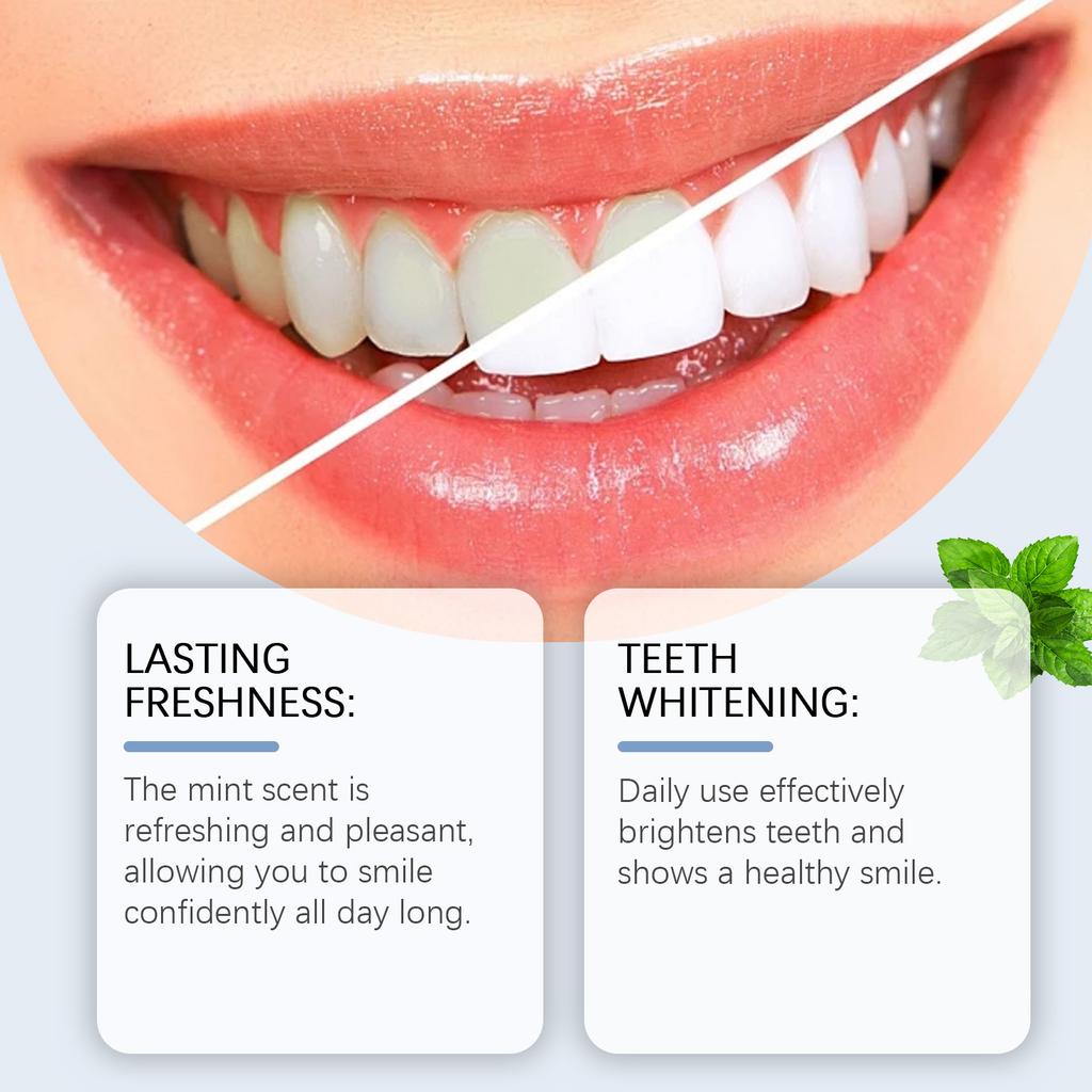 Dentifrice blanchissant Éclaircit Rafraîchit Saveur menthe Prévient les caries dentaires Élimine les taches Dents sensibles Blanchissant Hygiène bucco-dentaire