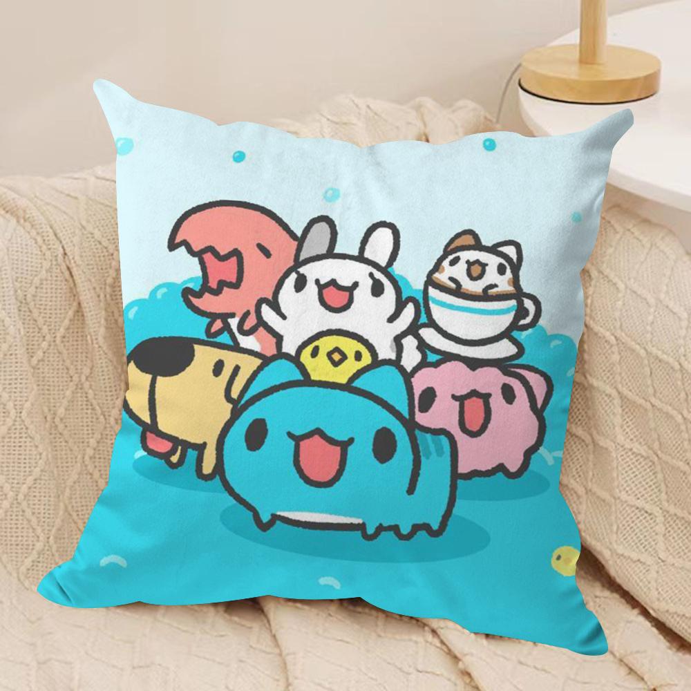 B-Bugcat C-Capoo Cushion Cover Soft Plush Fabric Double-Sided Printed Sofa Cushion Cover for All Seasons Home Decor Gift