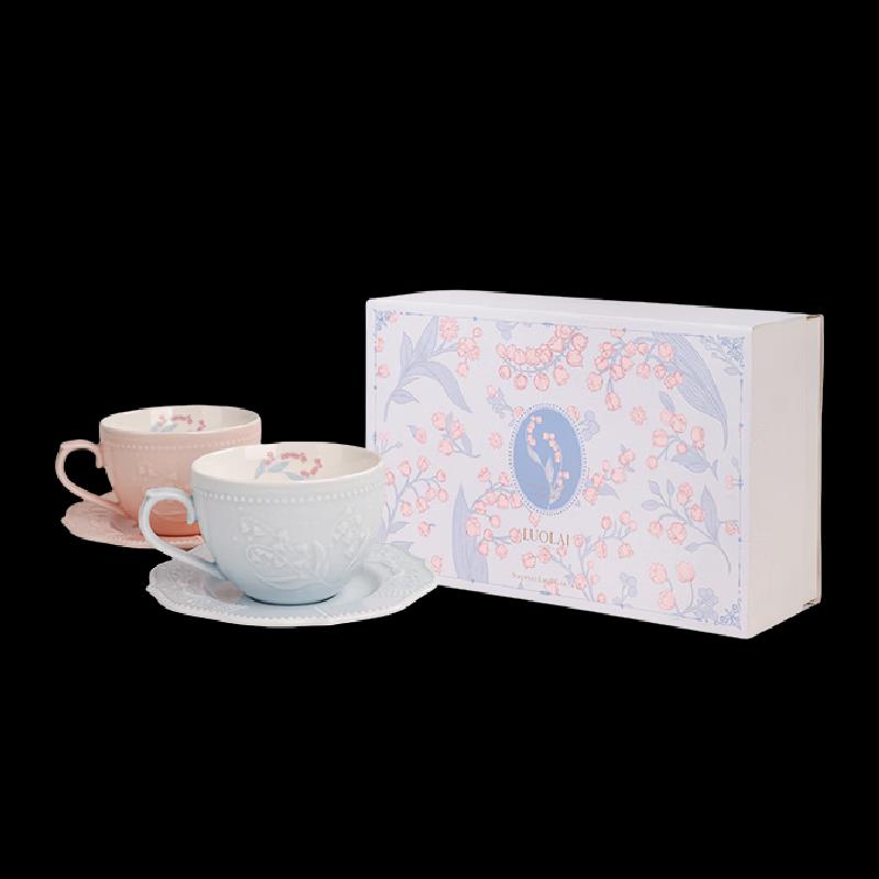 Luolai Lily of the Valley Ceramic Coffee Cup Set