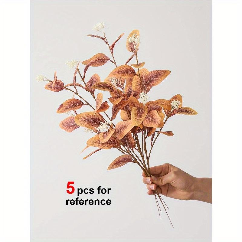 1 Pc Artificial Eucalyptus Stems Navy Blue Artificial Flower Silver Dollar Eucalyptus Leaves Plant Eucalyptus Branches Greenery For Flower