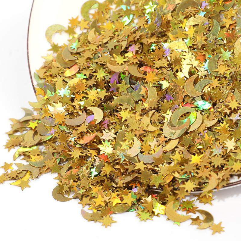 15g/Pack Iridescent Glitter Star Confetti Ramadan EID Mubarak Home Decoration Wedding Birthday Table Scatter Muslim Party Supply