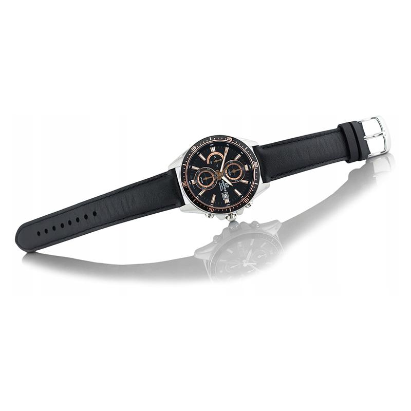 Casio EDIFICE Simple Casual Fashion Watch Japanese and Korean Watch Men's Watch Black Quartz Movement Leather Strap Japanese and Korean EFR-S565L-1AV
