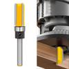 1/4" Shank Flush Trim Router Bit Set Double Edges Bearing Cutter for Fine Slotting In Wood Metal Plastic