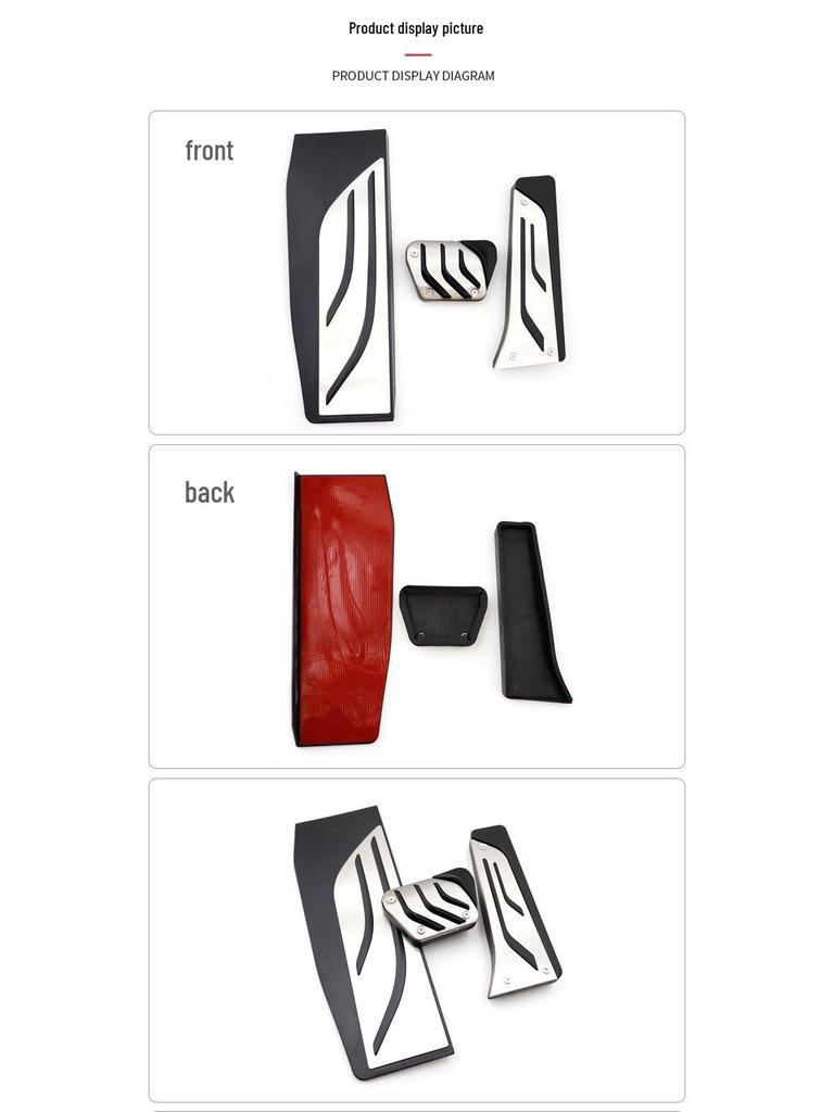 Anti-Slip Pedal Covers for BMW 3 Series (2013-2019) - Accelerator, Brake, Rest Area