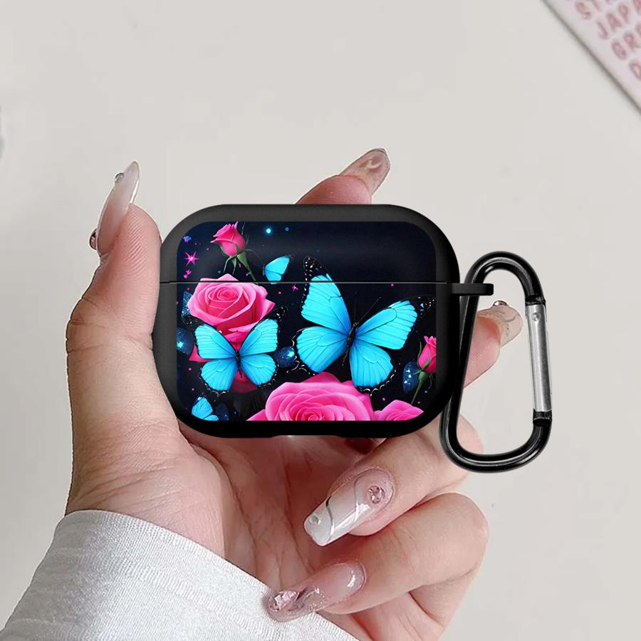 Purple Flowers Earphone Cases Cover Case For Airpods Pro2 Pro Pro3 4 3 1 2