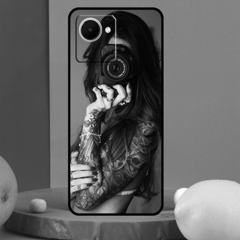 

Sexy Sleeve Tattoo Girl For Realme C75 C71 C55 C53 C67 C61 C33 C63 C51 10 11 12 13 14 15 Pro Plus C65 GT7 Pro Case Realme GT7 Pro
