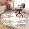 Labubu Pattern Round Rug, Indoor/Outdoor Mat, for Picnic, Gameroom, Bedroom, Office, Living Room, Home Decor Carpet, Birthday Gift