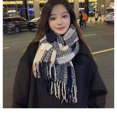 Korean Scarf Women's Winter Warm New Thickened Versatile Student Unisex Scarf Shawl Premium Plaid Tide