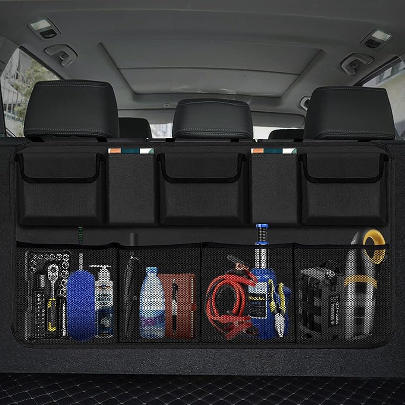 Trunk Organizer For Car, Large Capacity Car Organizers And Storage With 9 Pockets, Waterproof Backseat Hanging Organizer For SUV, Truck, MPV,