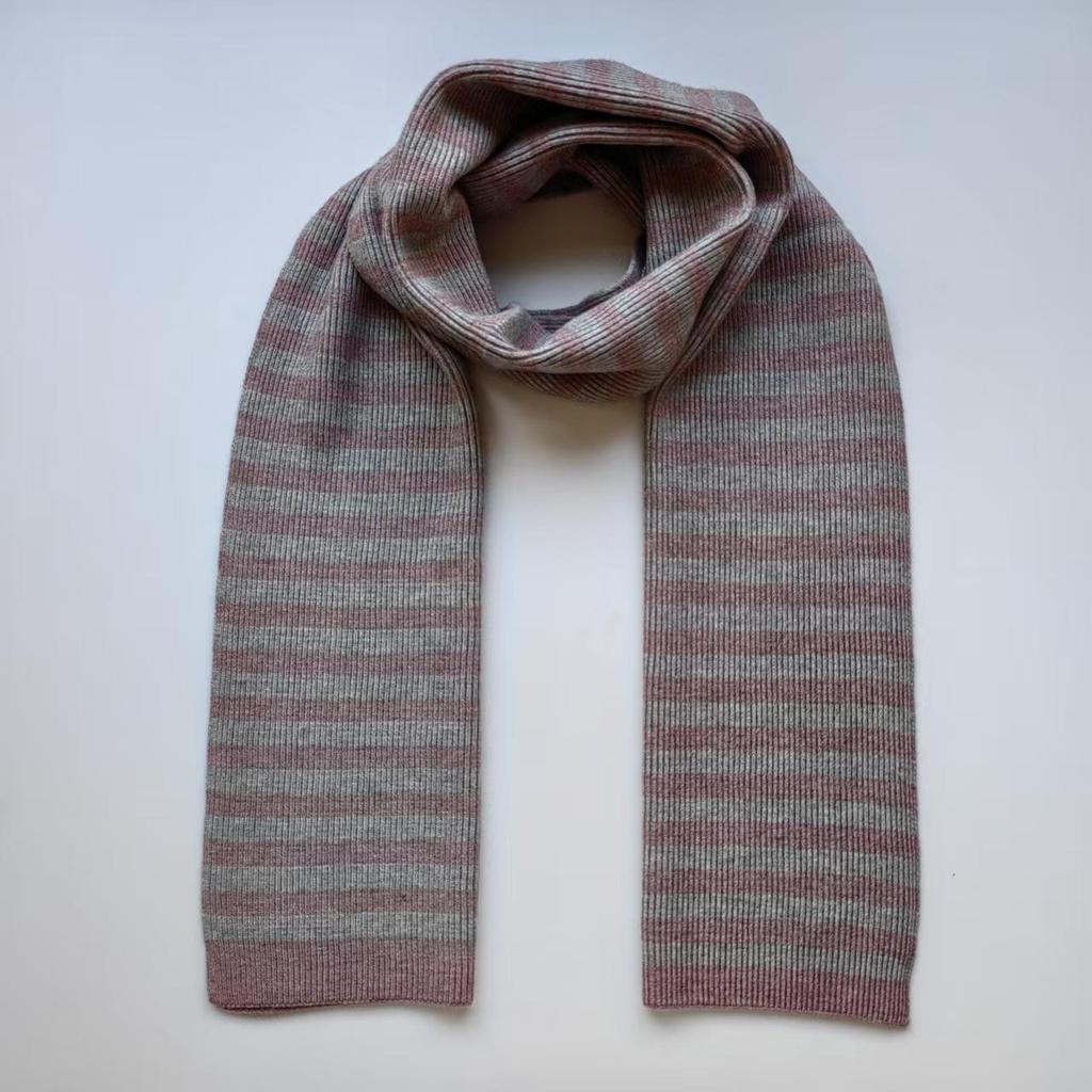 Retro Gestreifter Dickstrick Unisex Snood - Warm & Vielseitig für Herbst/Winter