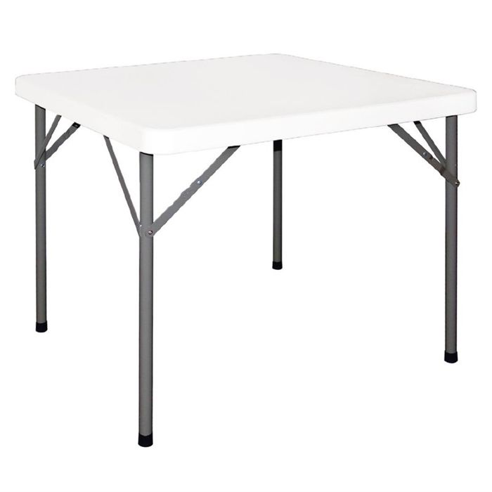 Folding Square Table - Bolero - White - 2 People - Metal - High-density Polyethylene