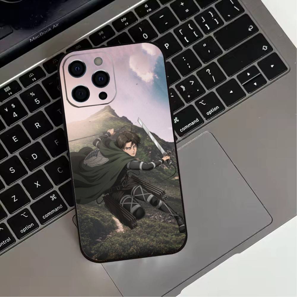 A-Attack on T-Titan Levi Phone Case For iPhone 17,16,15,14,13,12,11 Plus,Pro Max,XS,Soft Silicone Black Cover
