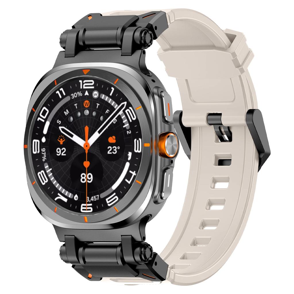 Gummiband för Samsung Galaxy Ultra Watch 47mm Sport Herrarmband för samsung GALAXY ULTRA 7 47MM Inget Mellanrum Rostfritt Stål Klockarmband