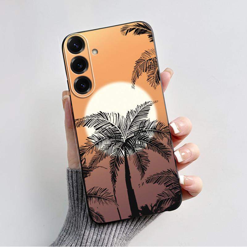 For Samsung Galaxy A26 A36 A56 5G Casing New Design 2024 Heart Printed Black Matte Soft Silicone Protective Cover Case