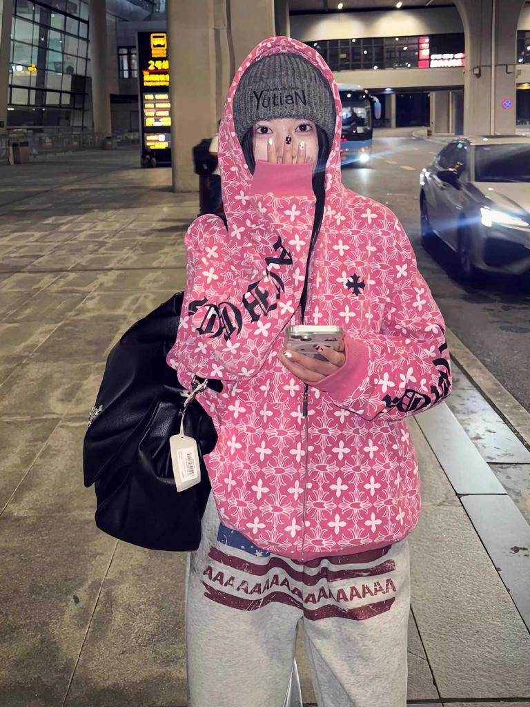 National Brand Super Good-looking Cross Full of Letters Hooded Sweater Women's Spring Design Sense Casual Jacket