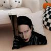 Shock Rock American Singer MMarilyn Manson Cushion Cover Throw Pillow Cover Hidden Button Durable Polyester Chair Cushion