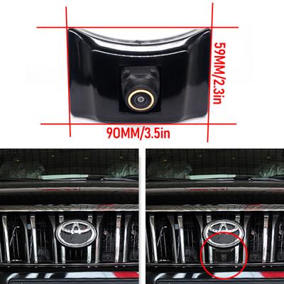 Câmera de visão frontal de carro com lente dourada para Toyota Land Cruiser I20 FJ Cruiser Prado 150 I20 2008~2018 AHD Câmera de logotipo de visão noturna