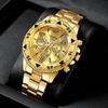 4pcs/set Men's Watches Fashion Arabic Dial Steel Band Quartz Watch Set