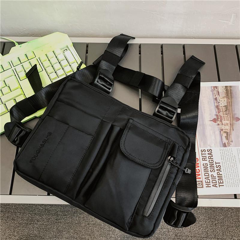Men's Rig Vest Bag Hip Hop Tactical Functial Backpack Work Amy Green Motorcycle Chest Bag Streetwear Waistcoat Female