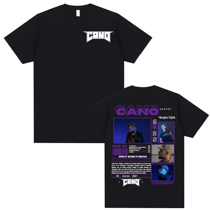 Rapper Cano Triana Tour Album 2025 Printed Tshirts for Unisex Women Harajuku Hip Hop Street Tshirt Casual Cotton Oversized T Shirt