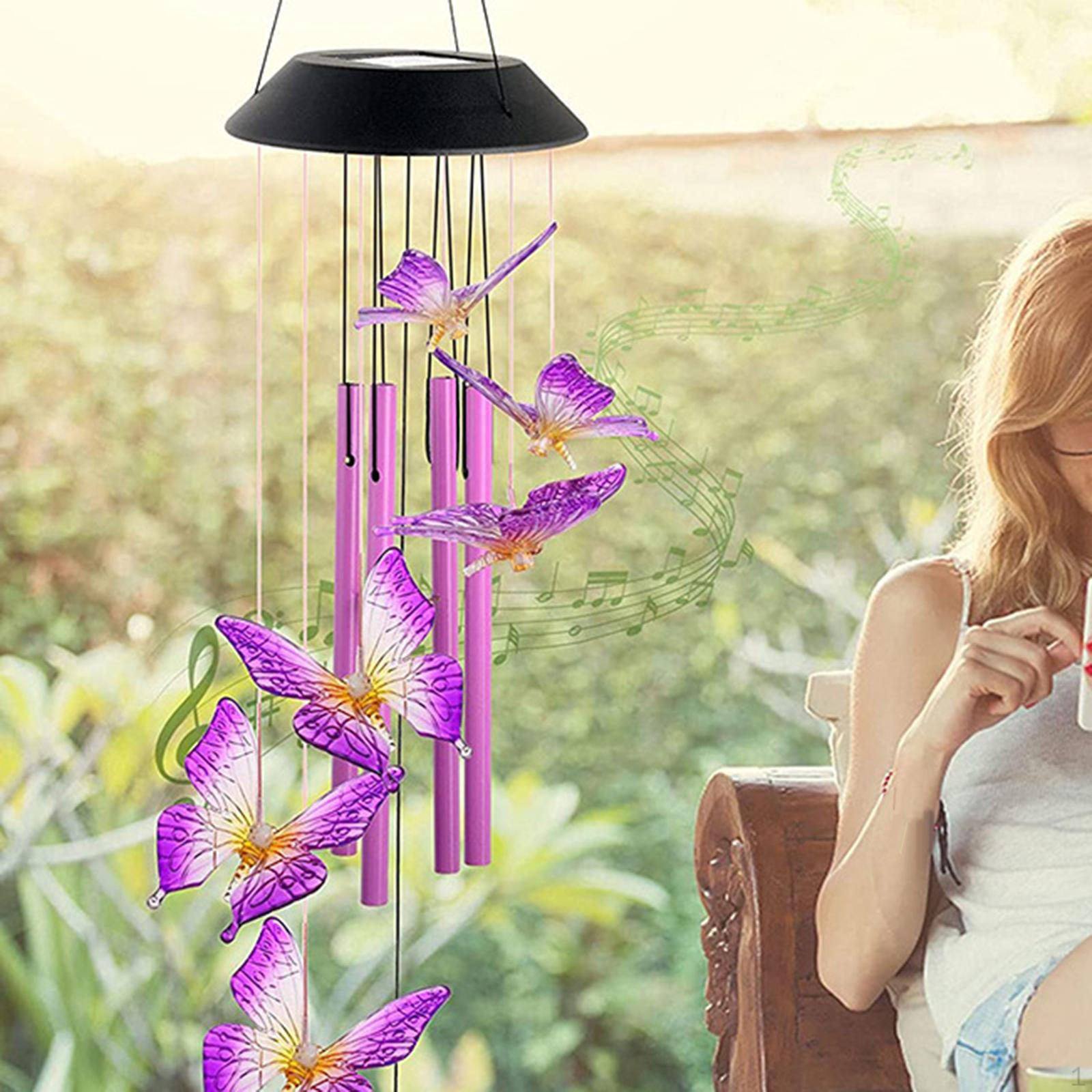 

Butterfly Solar Powered Outside Light Color Changing for Birthday Lawn Patio фиолетовый