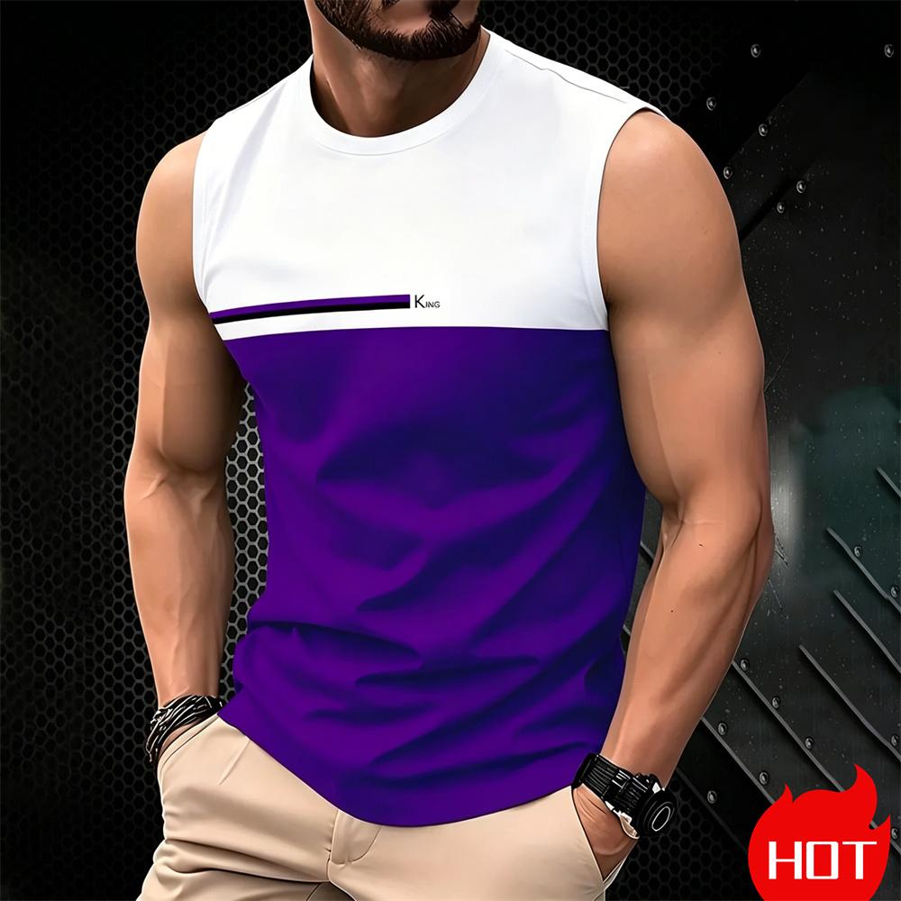 Summer Men's Casual sleeveless T-shirt Plus Size Simple O-Neck tank tops Clothing Outdoor Breathable 3D Printed Mens casual vest