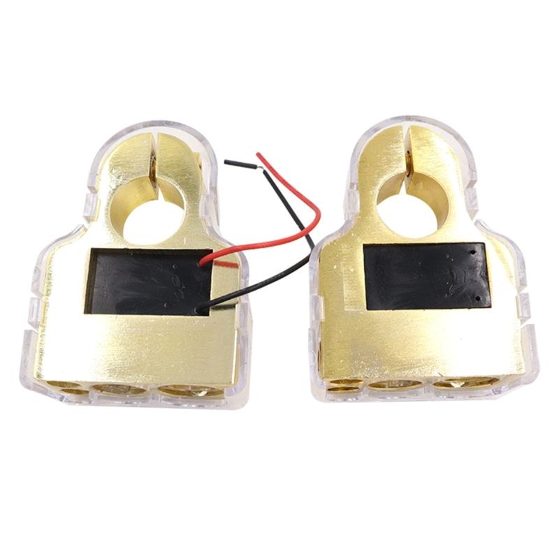 Car Battery Terminals Connectors Voltmeter Positive Negative Battery Shim Battery Post Clamp Cable Ends for Car Trailer