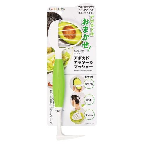 PEARL METAL Gadgetcon CC-1228 Avocado Cutter & Masher, Green, 24 x 7 x 6 cm