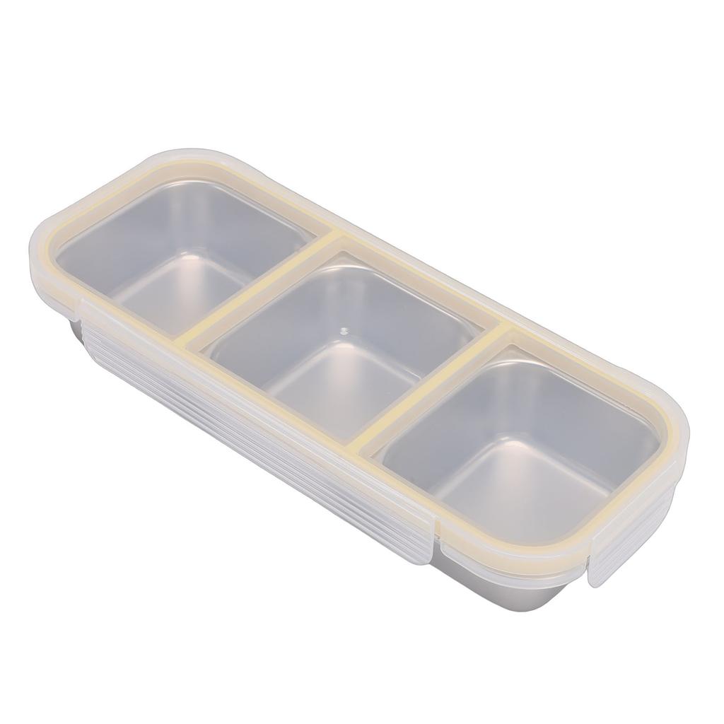 Snack Container   Proof Stainless Steel 3 Compartments Easy Cleaning Metal Snack Container