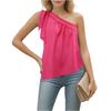 Women's Summer Tie One Shoulder Irregular Sleeveless Loose Shirt Casual Top