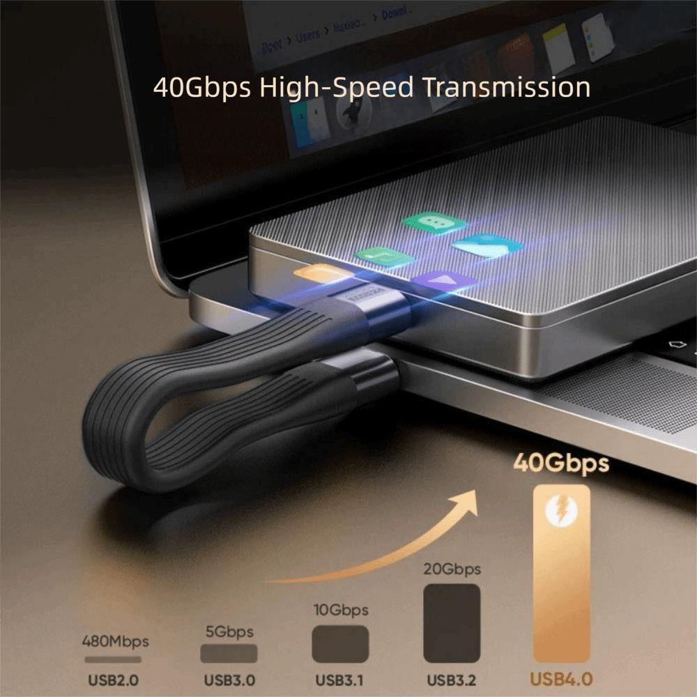 TPE Type C Data Cable Double Headed Data Transfer Line Keychain USB 4 Cable  Laptop Hub