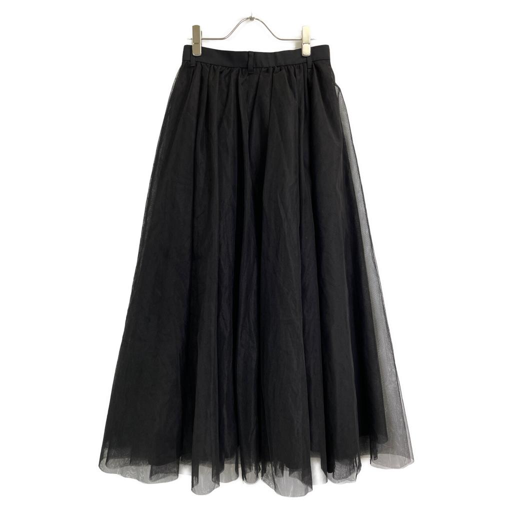 CLANE 15109-6012 23AW BLACK VOLUME LONG PANIER SKIRT Tulle Long Skirt Skirt 2 blackUsed