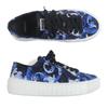 Makellose VERSACE Low-Top-Sneaker Barocco Greca blaues Canvas Herren 39 Gebraucht