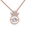Korean Dancing Heart Crown Pendant Rose Gold Necklace Choker - Simple Fashion Jewelry for Women