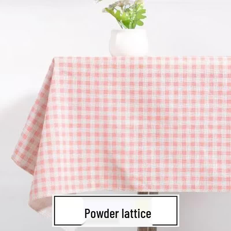 Fresh Plaid Cotton Linen Tablecloth